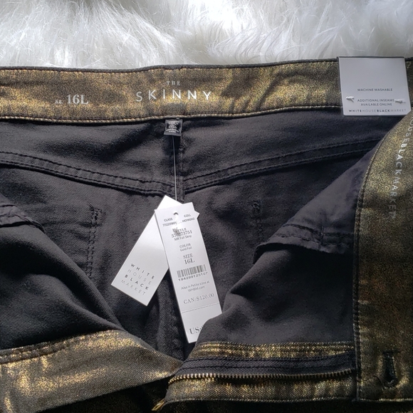 Black & white Skinny jean, Color Gold Foil, 16L - Picture 4 of 11